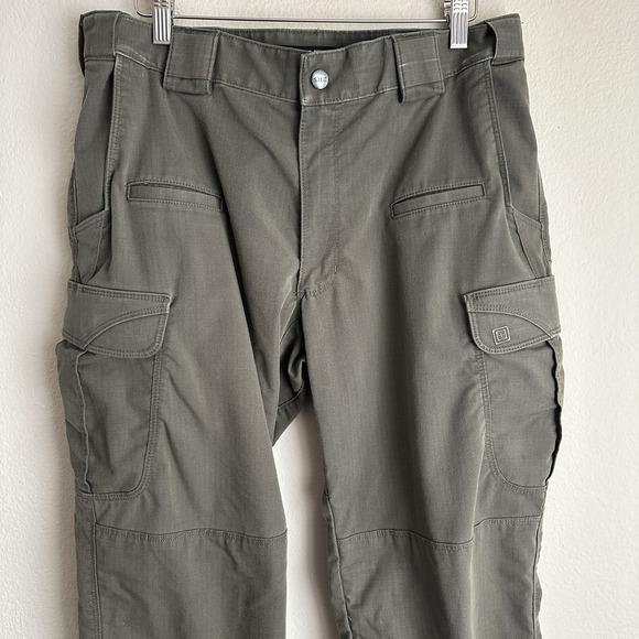 5.11 Tactical Pants Mens 34x32 Green Utility Ripstop Cargo Workwear Outdoor - Picture 2 of 13